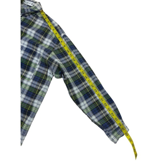 VTG Anchor Blue Men Blue Plaid Button Up Long Sleeve Shirt Sz M‎ - Picture 4 of 6